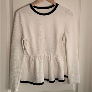 White Longsleeve Peplum Top